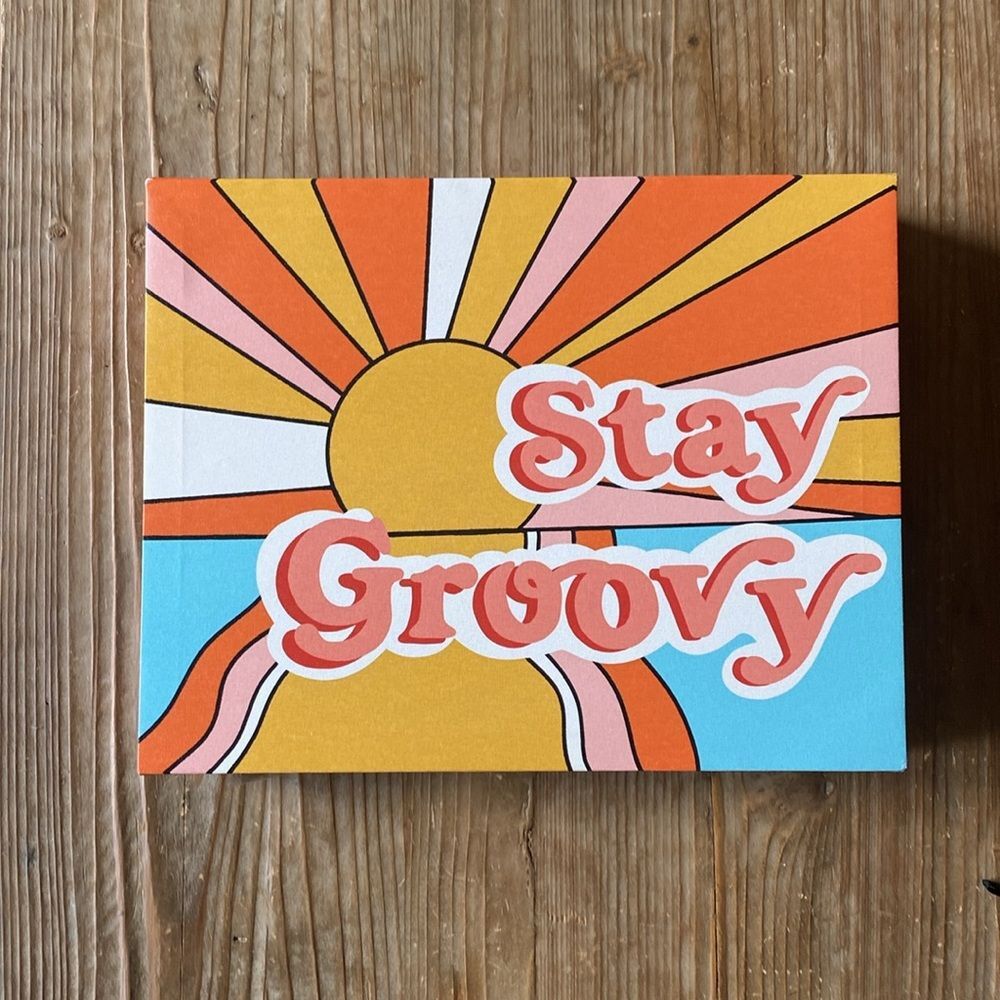 Stay Groovy Retro 70s Inspired Sun Ray Wrapped Canvas Wall Hanging Decor